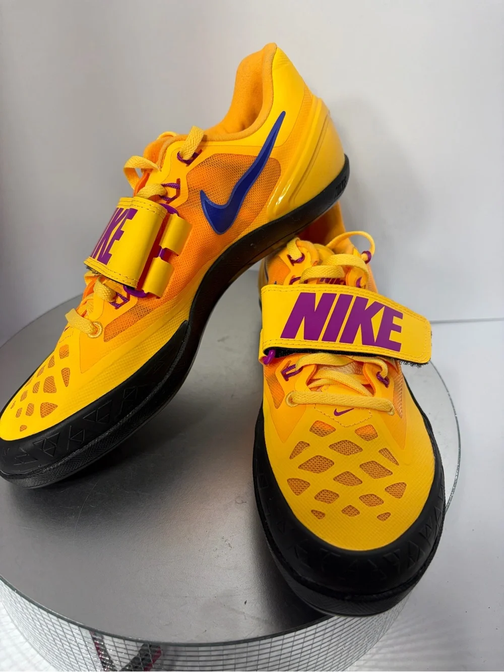 Nike Kids Yellow and Purple Hook-and-Loop Sneakers size 7 Youths new w/out box